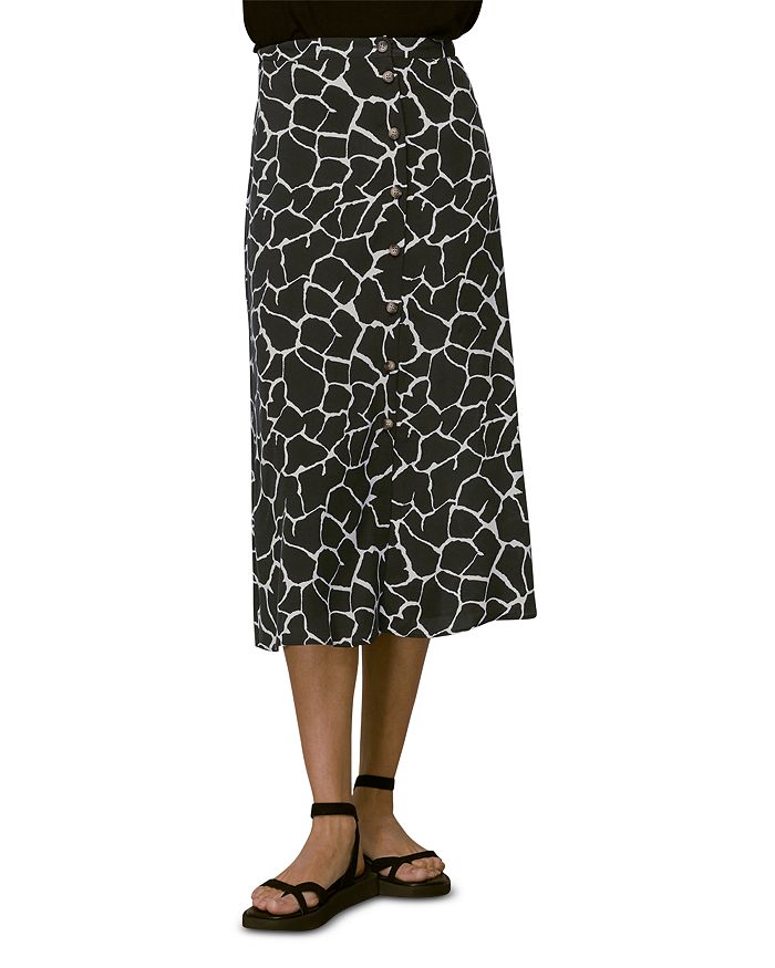 Whistles Abstract Smudge Button Skirt | Bloomingdale's
