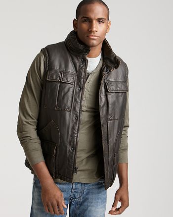 Levi's Made & Crafted Levi's Faux Leather Puffer Vest with Sherpa Lining |  Bloomingdale's