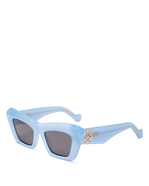 Loewe Cat Eye Sunglasses, 50mm In Blue/gray Solid