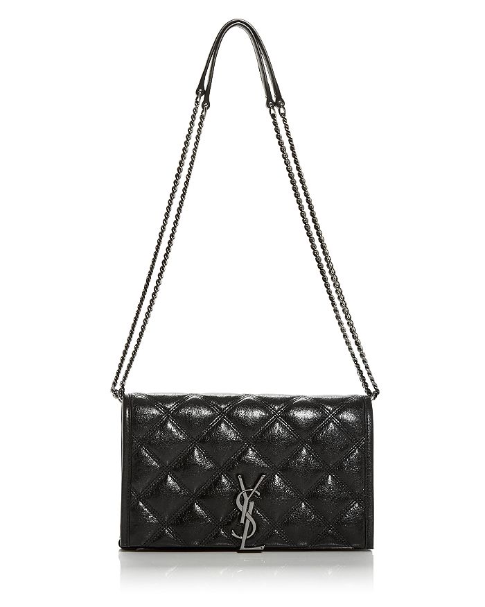 Yves Saint Laurent Becky Quilted Leather Crossbody Wallet