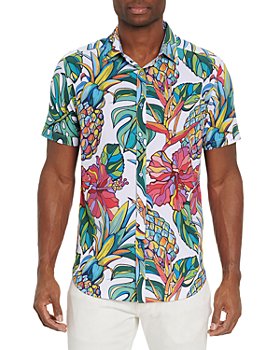 Robert Graham - Maui Flavors Stretch Botanical Print Classic Fit Button Down Performance Shirt 