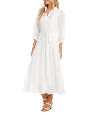 Karen Kane - Embroidered Tiered Tie Front Dress