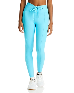 Year Of Ours Years Of Ours Football Lace-up Leggings In Pisces Blue