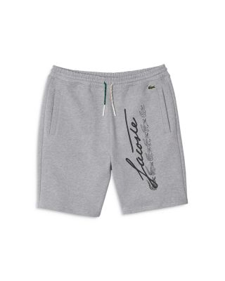 Lacoste Signature Print Cotton Fleece Shorts Bloomingdale s