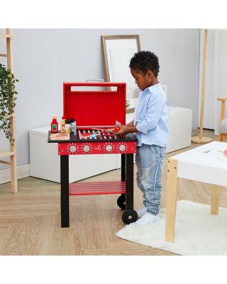 Kids Little Help Wood Backyard BBQ Red Play Kitchen - Ages 3+