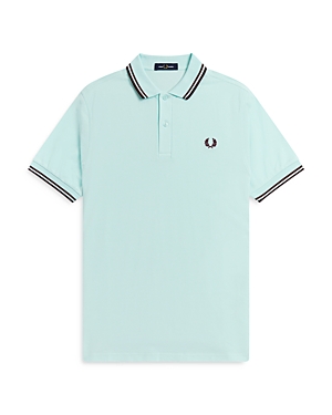 Fred Perry Twin Tipped Slim Fit Polo In Bright Blue/au