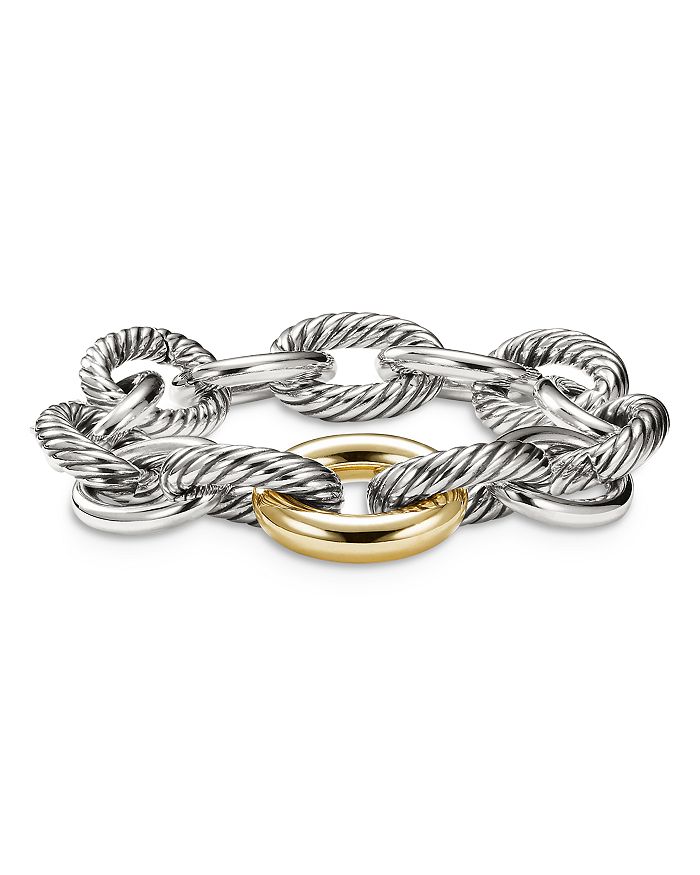 David Yurman - Sterling Silver & 18K Yellow Gold Chain Bracelet