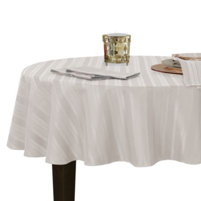 Denley Stripe Jacquard Round Tablecloth, 70" x 70" 