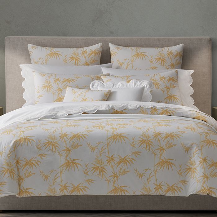 Shop Matouk Schumacher Dominique Fitted Sheet, California King In Lemon