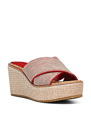 DONALD PLINER WOMEN'S CROSSOVER STRAP ESPADRILLE WEDGE PLATFORM SANDALS