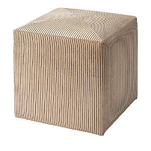 Jamie Young Pinstriped Cube Ottoman In Black