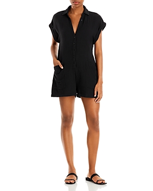L*space Mika Cover-up Romper In Black