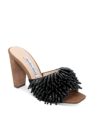 Charles David Women's Hottie Beaded Suede Sandals In Black