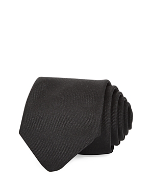 Shop Hugo Boss Solid Ribbed Silk Classic Tie In Black