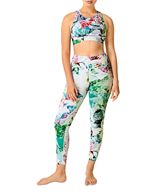 Sweaty Betty Super Sculpt 7/8 Pocket Leggings In Green Earth Print