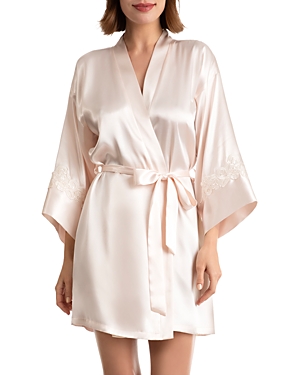 In Bloom by Jonquil Ophelia Champagne Satin Lace Trim Wrap Robe