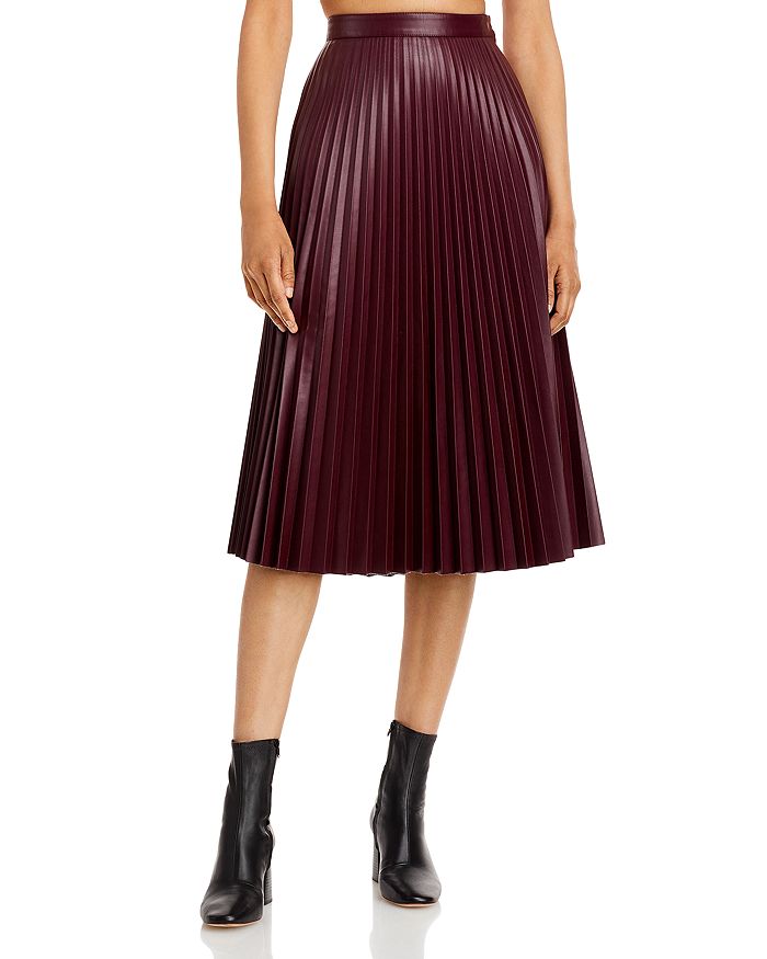 Proenza Schouler White Label Pleated Faux Leather Skirt | Bloomingdale's