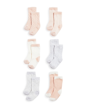 Bloomie's Baby Girls' Knit Socks, 6 Pack - Baby In Light Pink