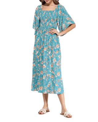 B Collection By Bobeau Floral Smocked Midi Dress | Bloomingdale's