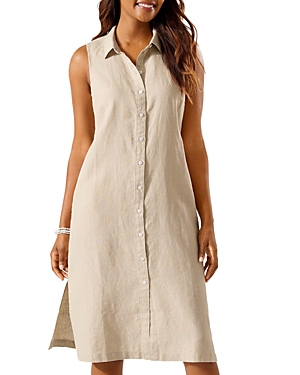 Tommy Bahama Tommy Bahaha Two Palms Linen Shirtdress In Natural