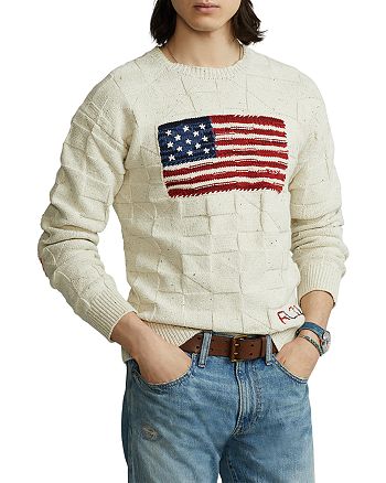 Polo Ralph Lauren Cotton-Blend Flag Sweater | Bloomingdale's