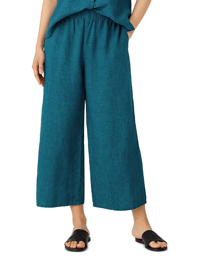 Eileen Fisher Organic Linen Wide Leg Pants | Bloomingdale's
