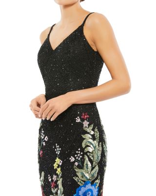 Sequined Floral Gown