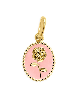Gigi Clozeau 18k Yellow Gold Rose Pendant In Pink/gold