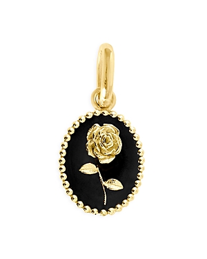 Gigi Clozeau 18k Yellow Gold Rose Pendant In Black/gold