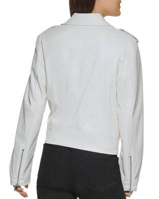 DKNY Perforated Faux Leather Moto Jacket | Bloomingdale's Women
