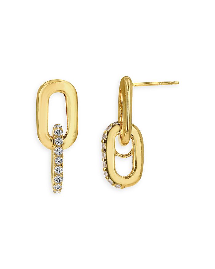Rachel Reid 14K Yellow Gold Diamond Double Link Earrings Bloomingdale's