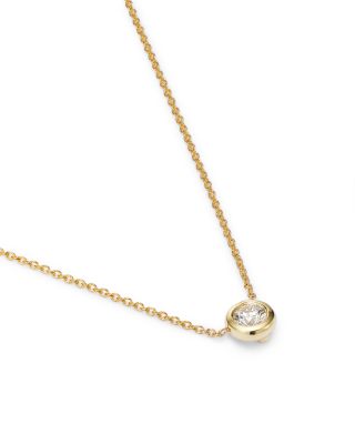 Roberto Coin 18K Yellow Gold Diamond Bezel Pendant Necklace, 16"