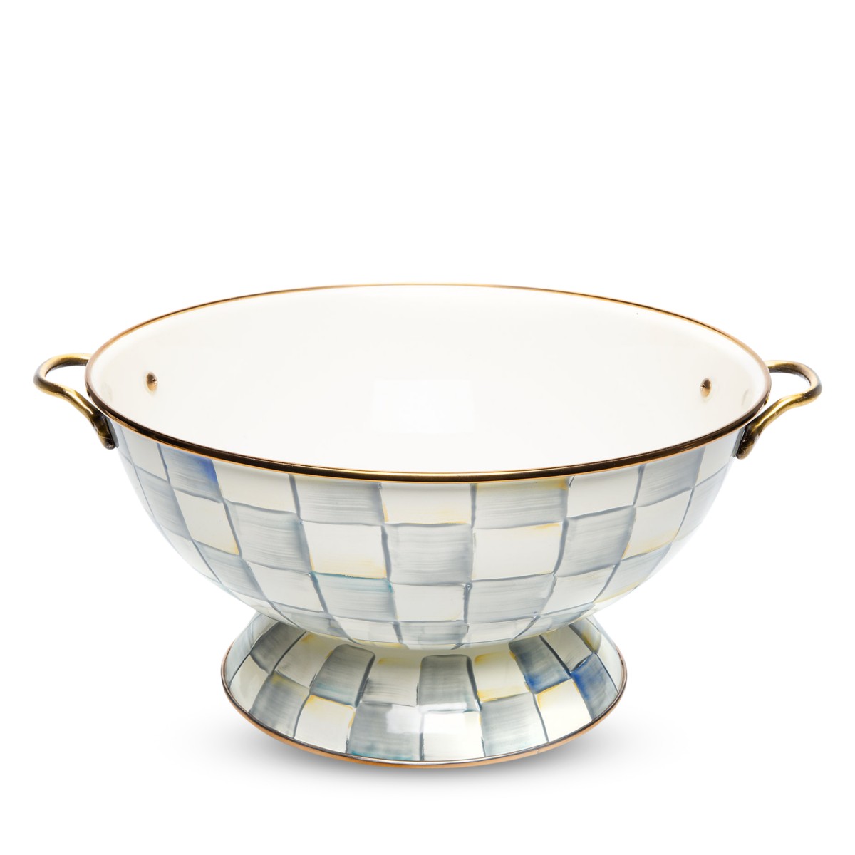 Mackenzie-childs Sterling Check Enamel Everything Bowl
