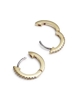 18K Yellow Gold Perfect Extra Small Diamond Hoop Earrings
