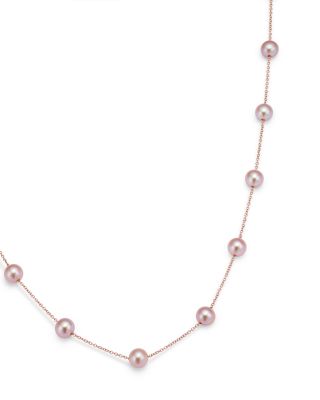 Cultured Pink Freshwater Pearl Necklace in 14K Rose Gold, 17&amp;quot;&amp;nbsp;- Exclusive