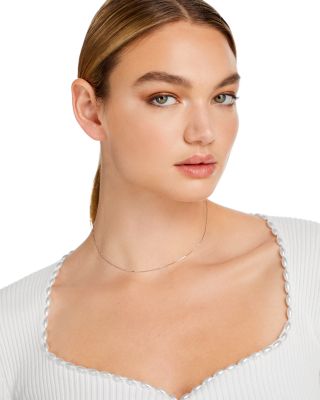 Box Link Chain Necklace in 14K White Gold 