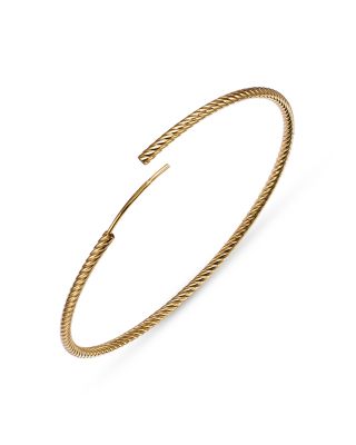 14K Yellow Gold Twisted Endless Hoop Earrings 