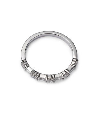 Diamond Baguette & Round Band in 14K White Gold, 0.50 tcw  