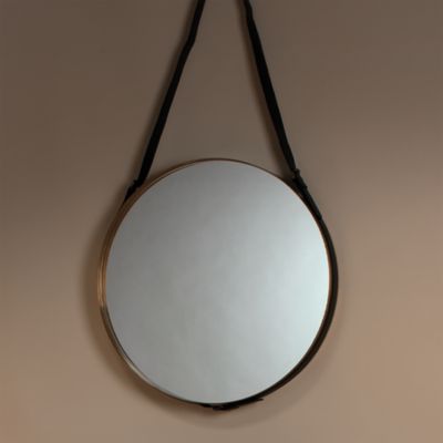 Round Mirror, Antique Brass