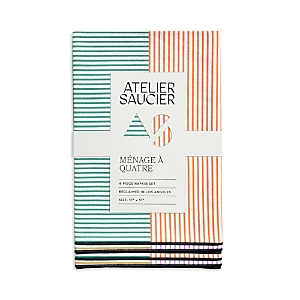 Shop Atelier Saucier Marfa Stripe Napkins, Set Of 4 In Multi