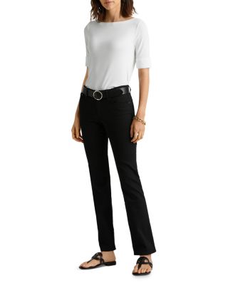 Elbow Sleeve Boat Neck Top 