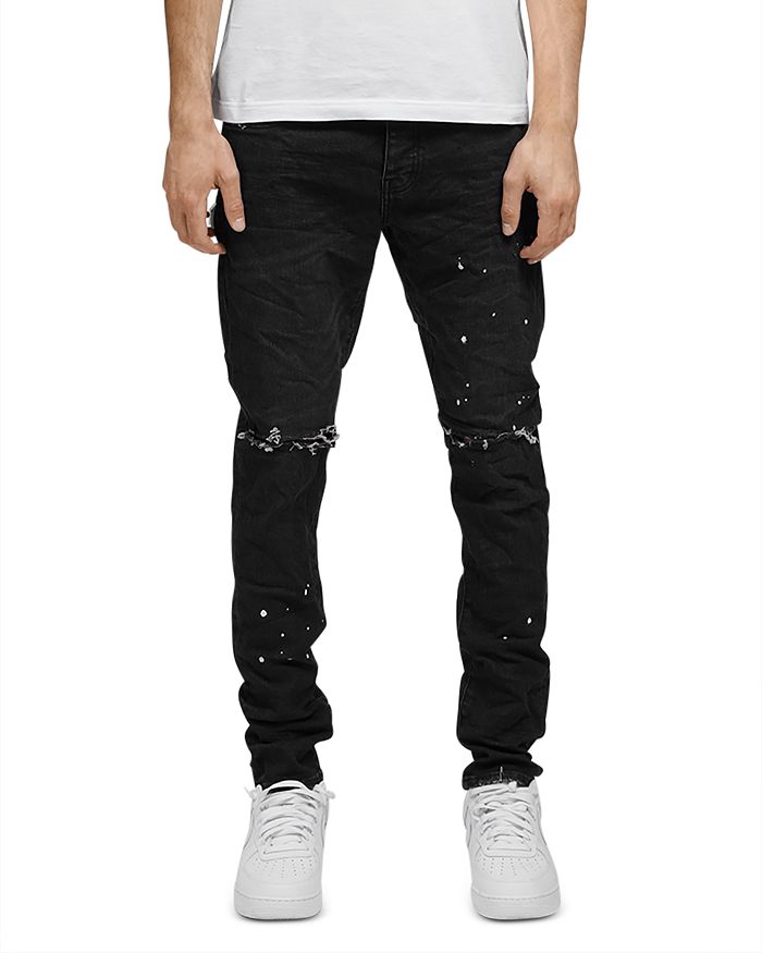 Purple Brand P001-BOS Slim Fit Jeans in Black Over Spray | Bloomingdale's