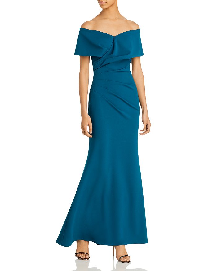 AQUA Off The Shoulder Cuff Wrap Gown 100 Exclusive Bloomingdale's
