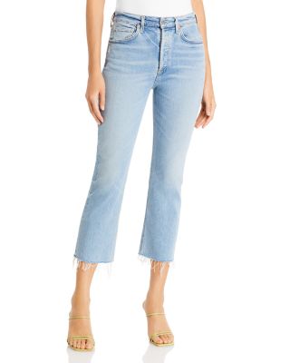 Bloomingdales Women Clothing Jeans Bootcut Jeans Isola High Rise Cropped Bootcut Jeans in Blue Moon 