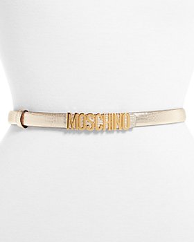 Moschino - Women's Logo Charm Slim Leather Belt