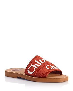 Shop Chloé Women's Woody Slide Sandals In Terracotta