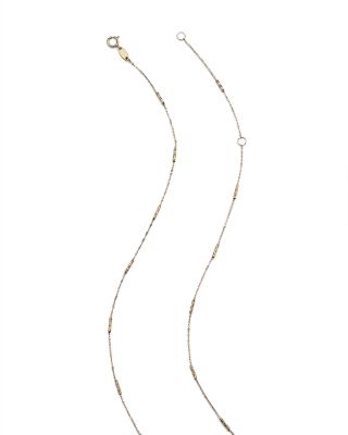 Bar Station Necklace in 14K Yellow Gold, 16&amp;quot; - Exclusive 