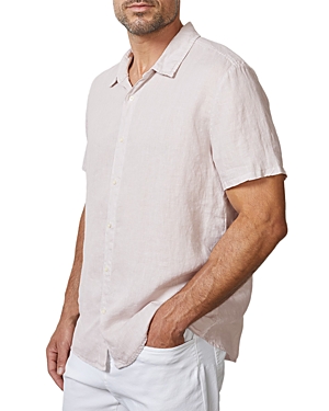 Velvet By Graham & Spencer Velvet By Graham & Spenser Mackie Short Sleeve Regular Fit Linen Shirt In Sherbert