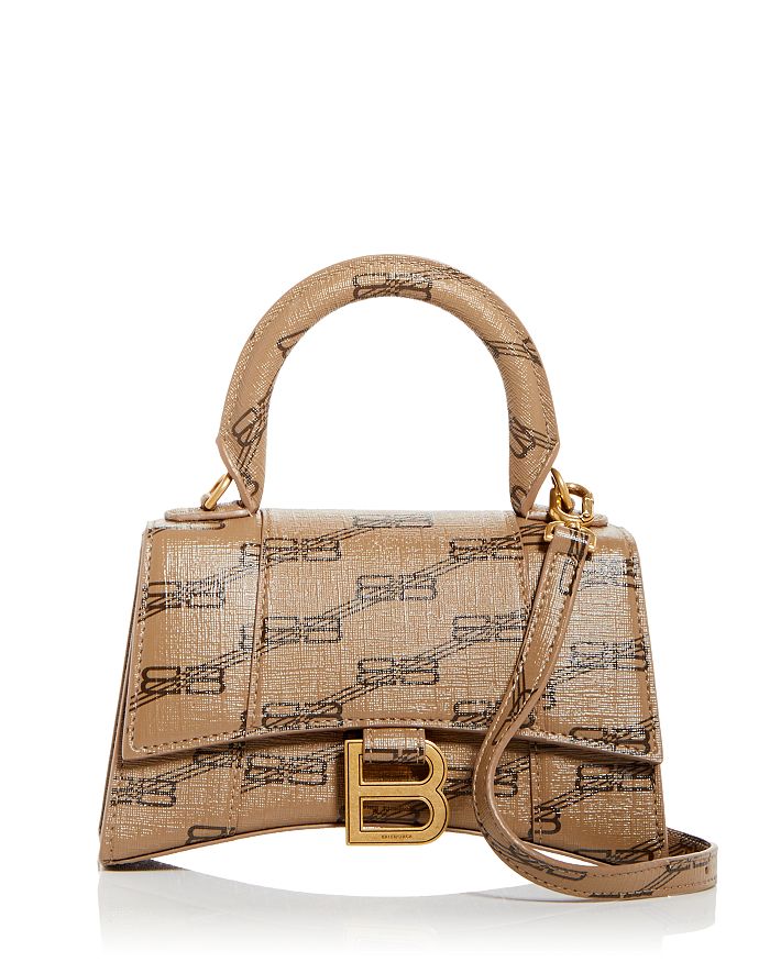 Balenciaga Hourglass XS Monogram Coated Canvas Top Handle Bag