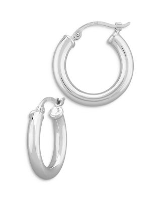 Bloomingdale's Fine Collection - Tube Hoop Earrings in Sterling Silver - Exclusive